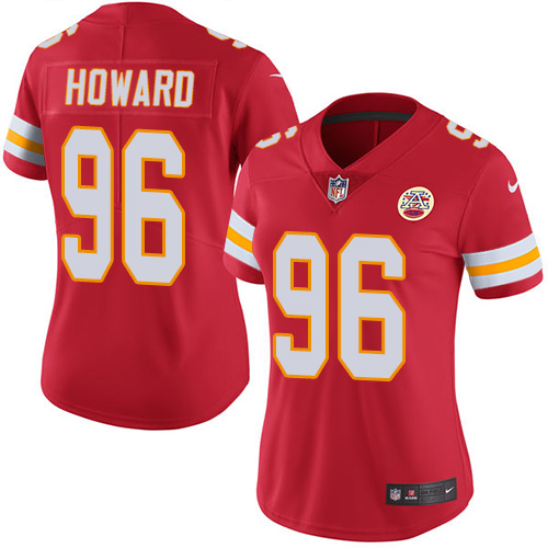 Women's Limited Jaye Howard Nike Jersey Red - #96 Rush NFL Kansas City Chiefs